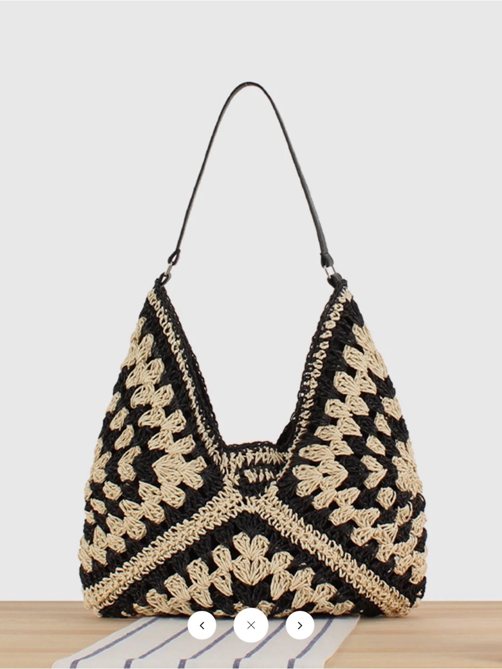 Vintage Crochet Macrame Shoulder Bag